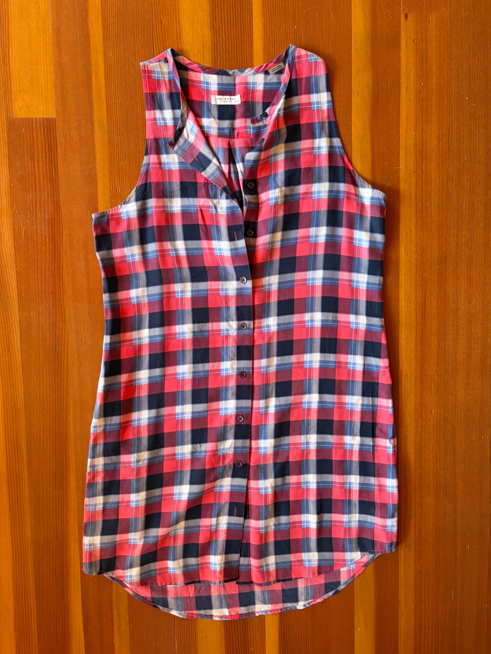 Equipment Femme Silk Plaid Shirt Dress Women’s XS